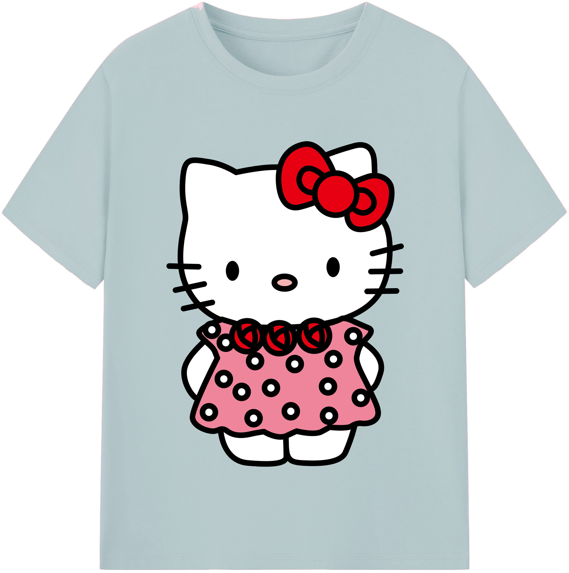 （画像用） Hello Kitty ハローキティ 綿100％半袖Tシャツ（フロントプリント）